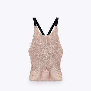NEW ZARA ELASTICIZED RUSTIC TOP